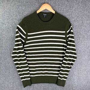 Todd Snyder Olive and Cream Striped Crewneck Sweater